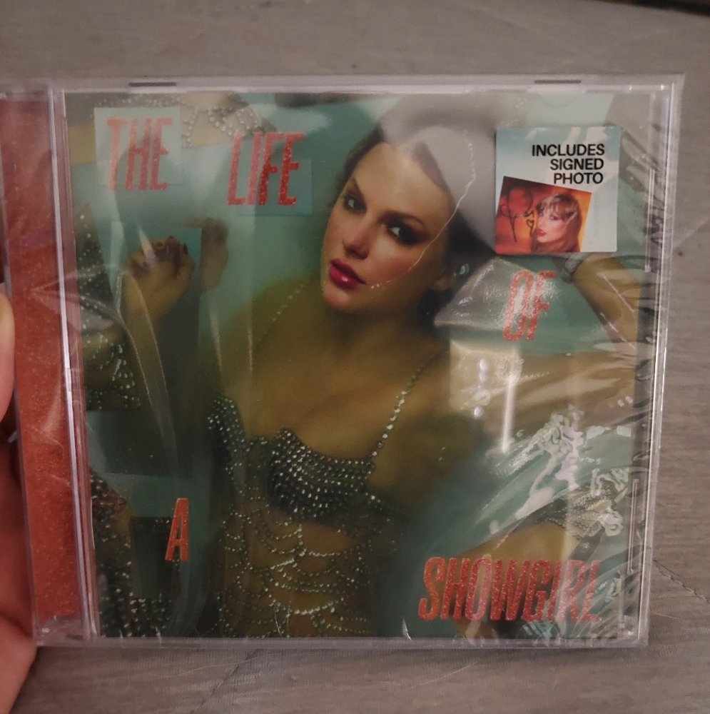 The Life of a Showgirl Taylor Swift CD with Signed Photo, Brand New.